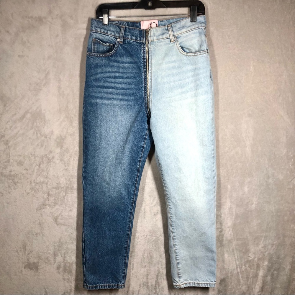 Revice Yin Yang Zipper Jeans Women’s 30‎ Cropped Ankle High Rise Two-Tone